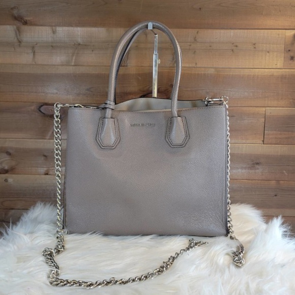 Michael Kors Large Leather Gray Mercer Tote